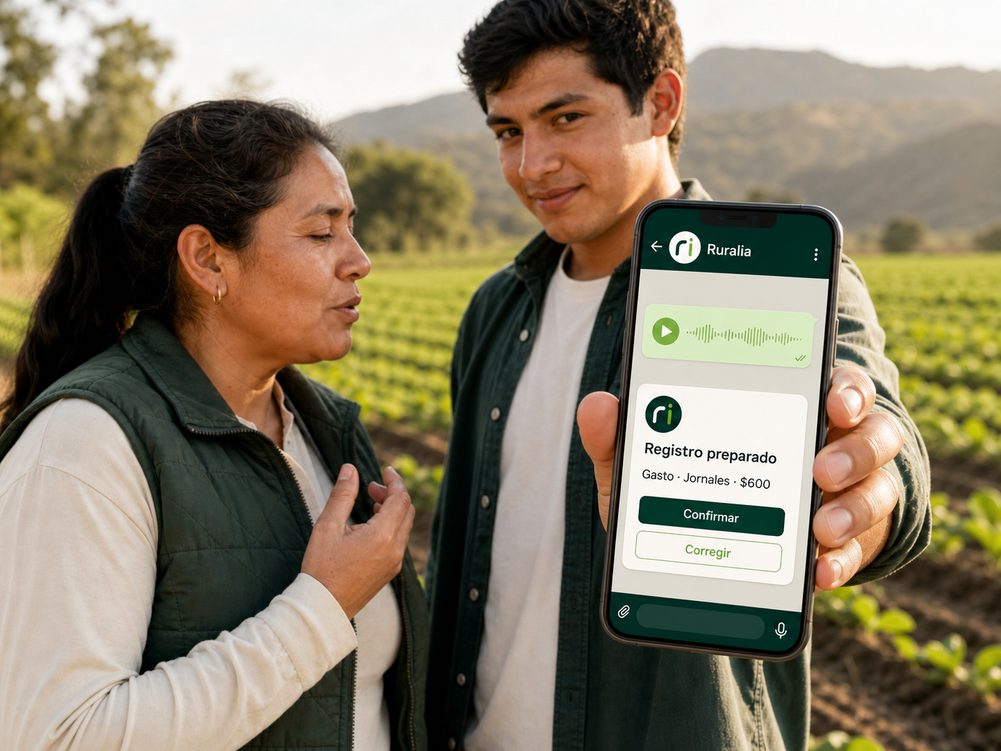 Un productor revisa en Telegram el registro preparado por Ruralia